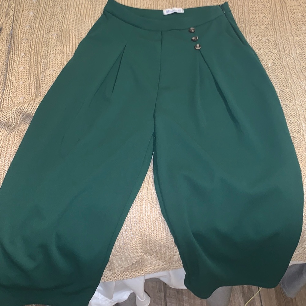 Green formal pants